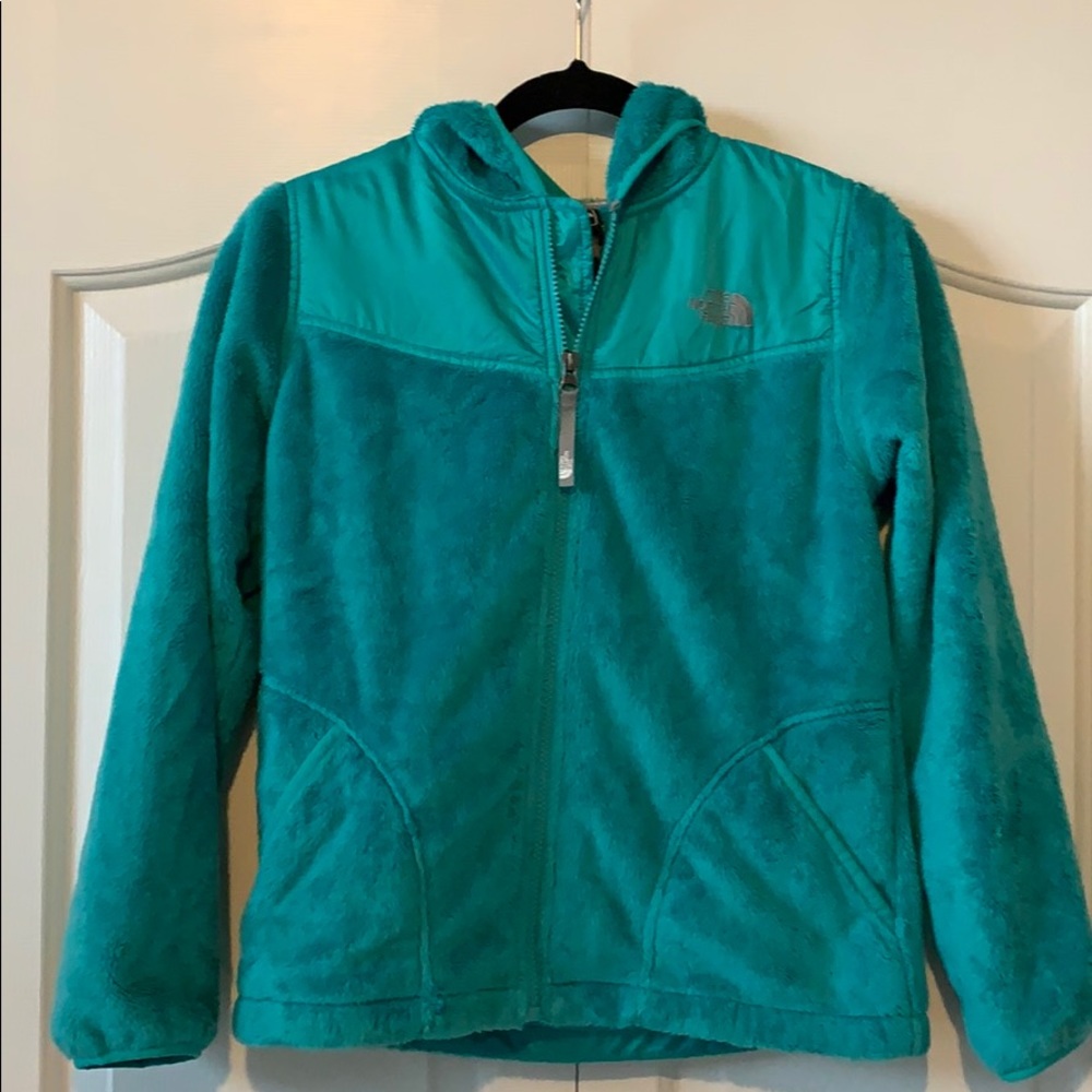 Girl’s North Face Teal Oso Fleece Jacket w/ Hood